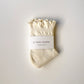 Ruffled Hugger Crew Socks - Vanilla + Red
