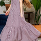 Valentina Dress - Brown Stripe