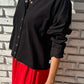 Soft Jersey Snap Caridgan - Black