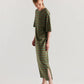Fidelity Dress - Olive and Tan Stripe