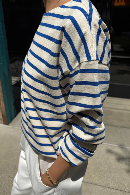 Sailor Top - Blue Stripe On Cream