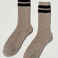 Snow Varsity Socks - Beige/Black