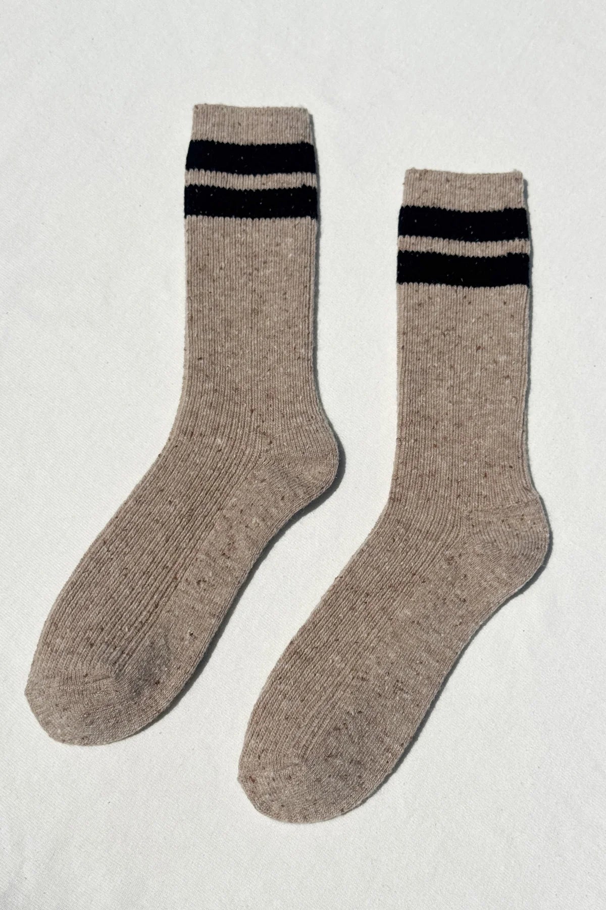 Snow Varsity Socks - Beige/Black