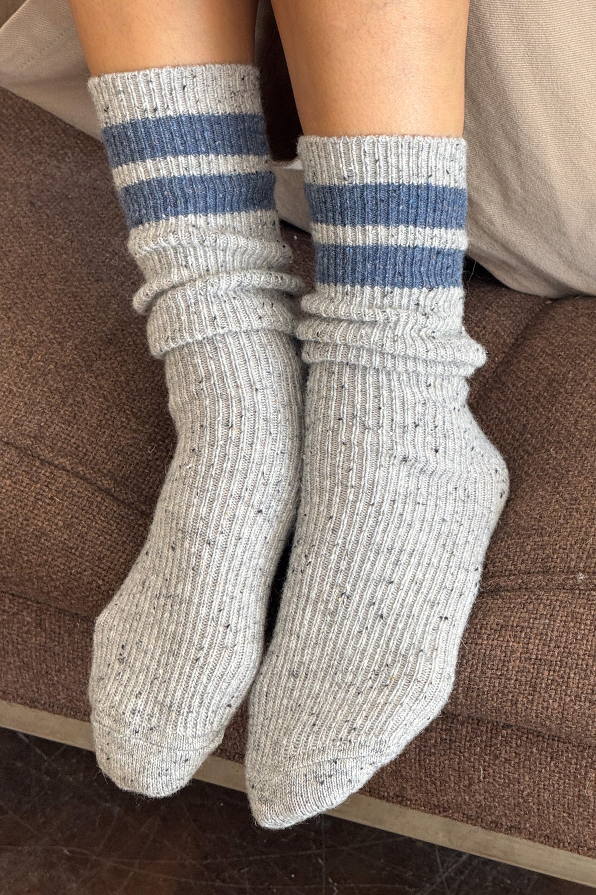 Snow Varsity Socks - Grey/Blue