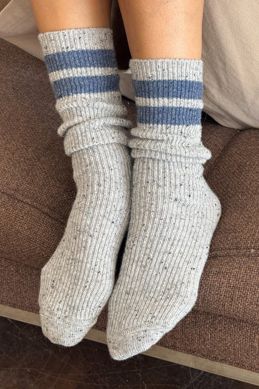 Snow Varsity Socks - Grey/Blue
