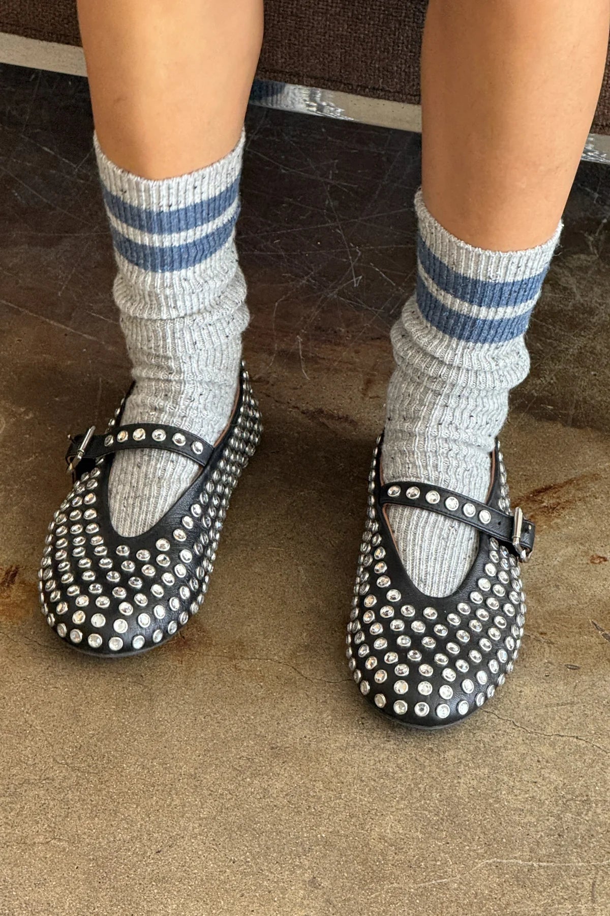 Snow Varsity Socks - Grey/Blue