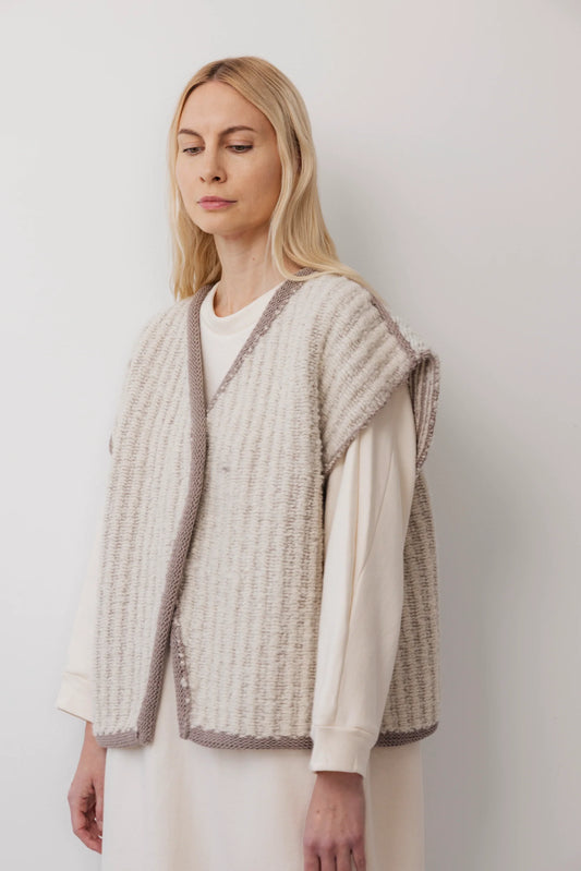 Knit Weave Vest - Chalk