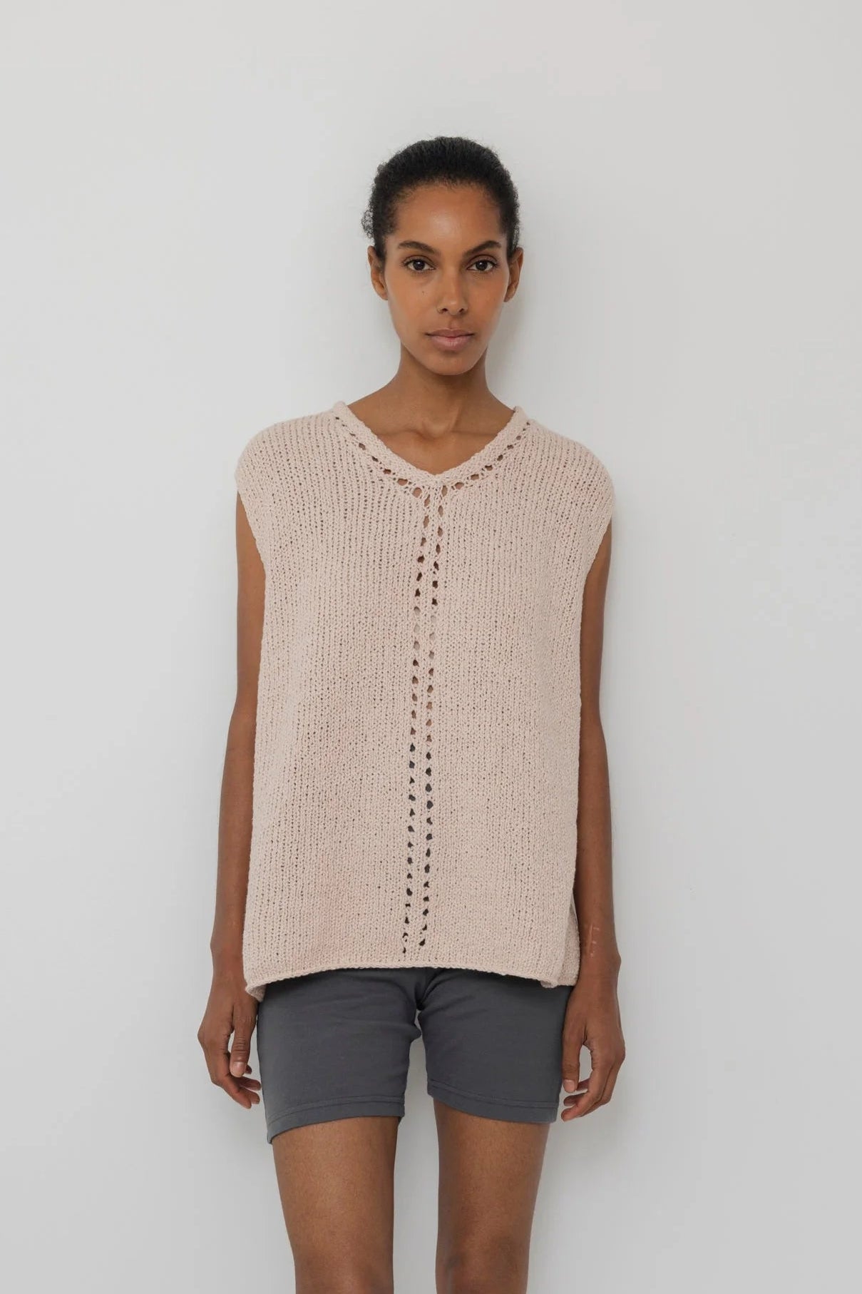 Pointelle Vest - Peony