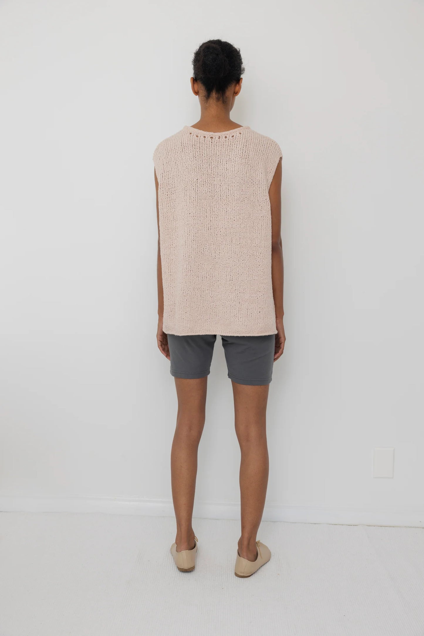 Pointelle Vest - Peony