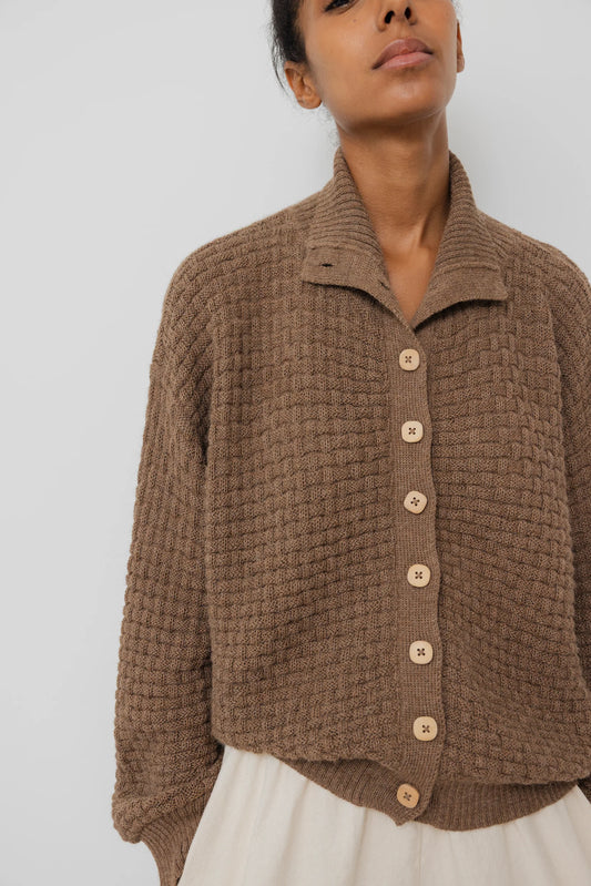 Lattice Cardigan - Camel