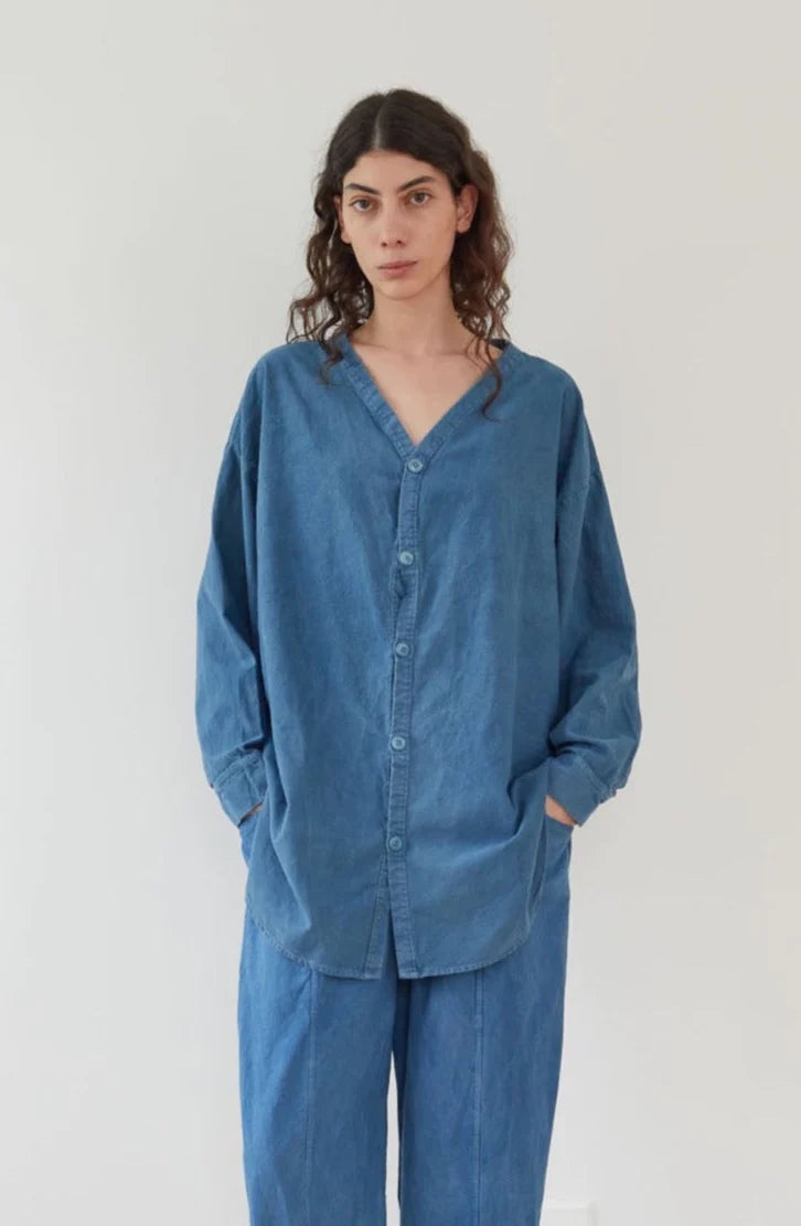 Twill Button Down - Indigo