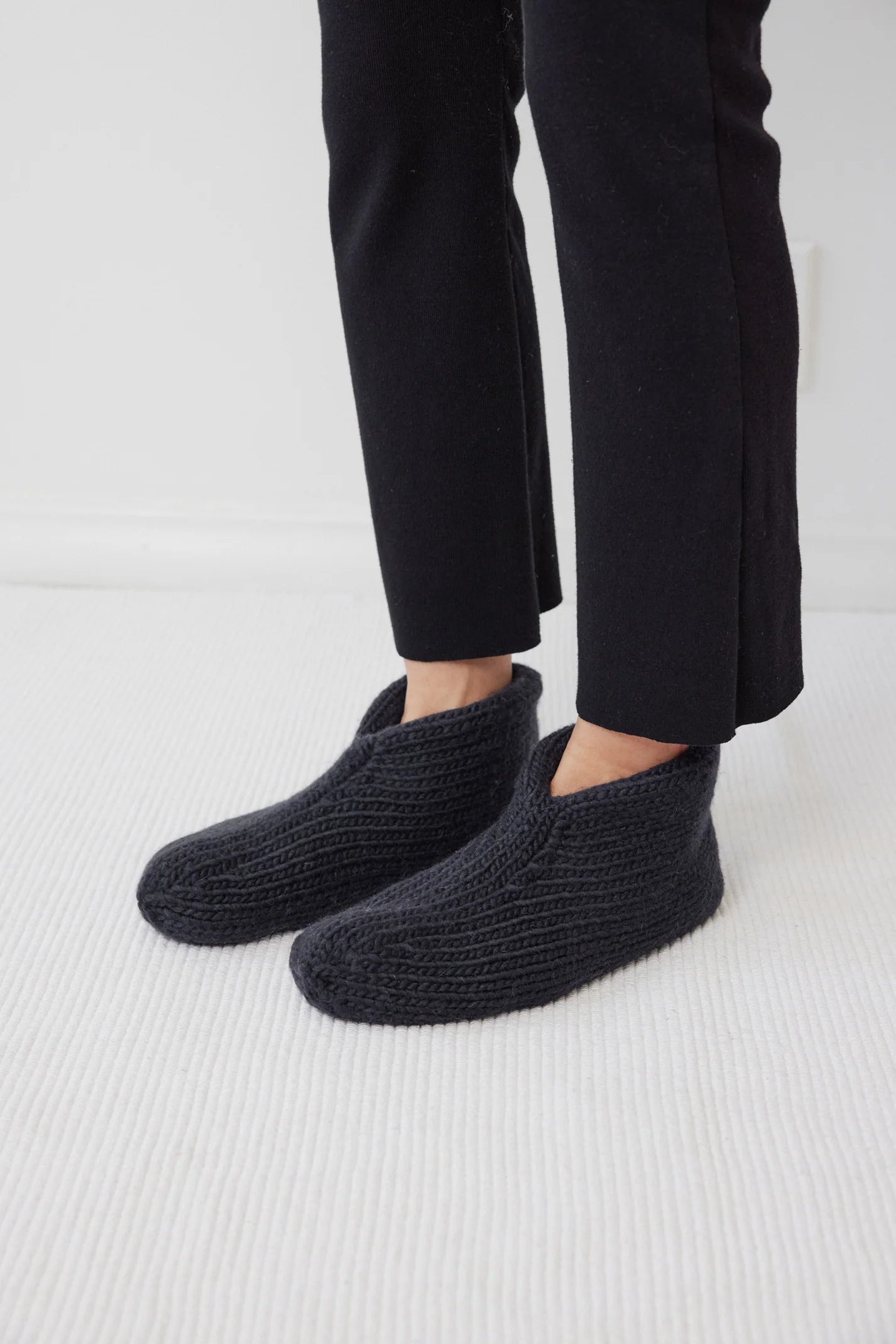 Felted Slippers - Midnight