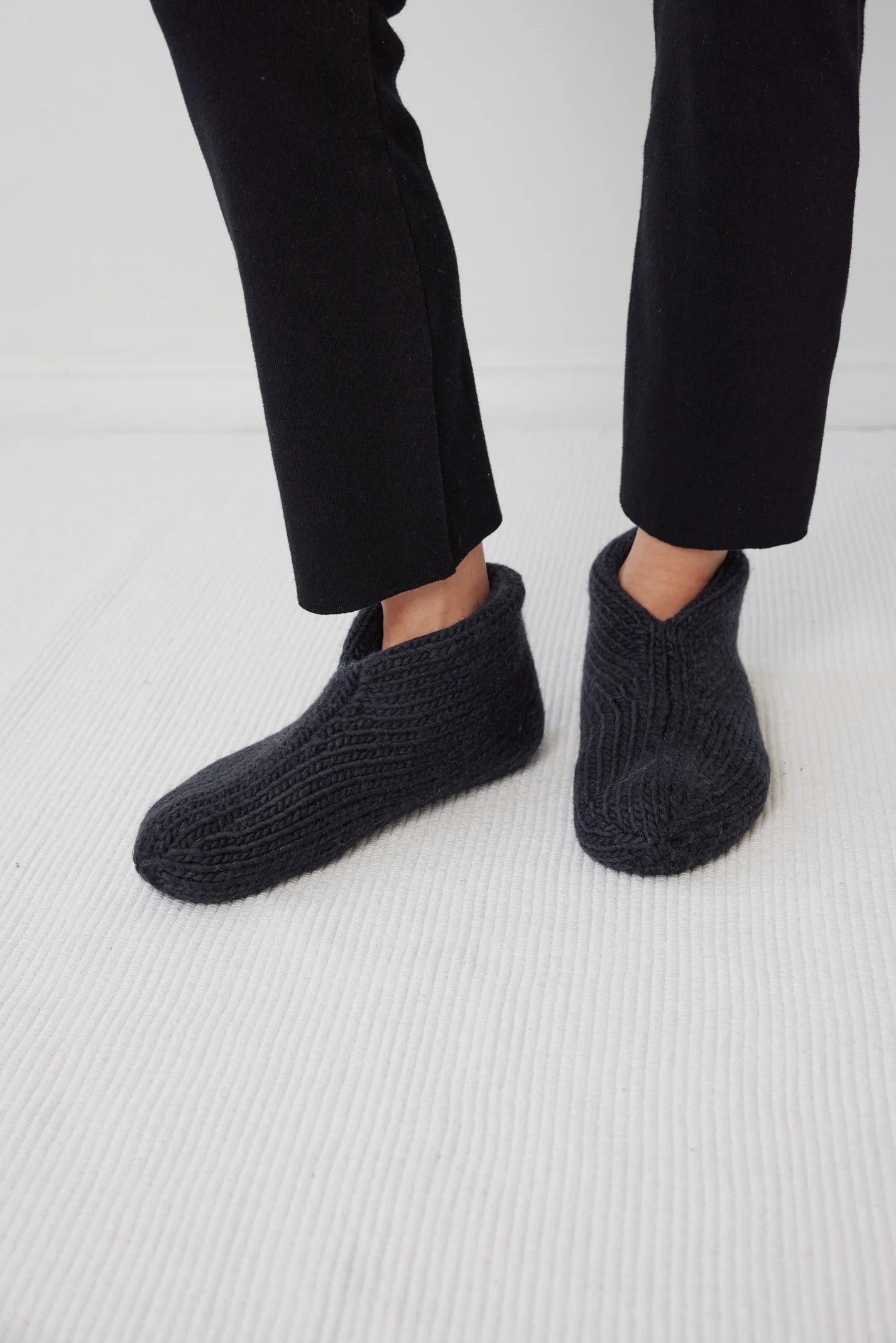 Felted Slippers - Midnight