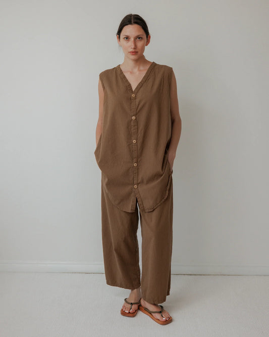 Buttondown Tunic- Sepia