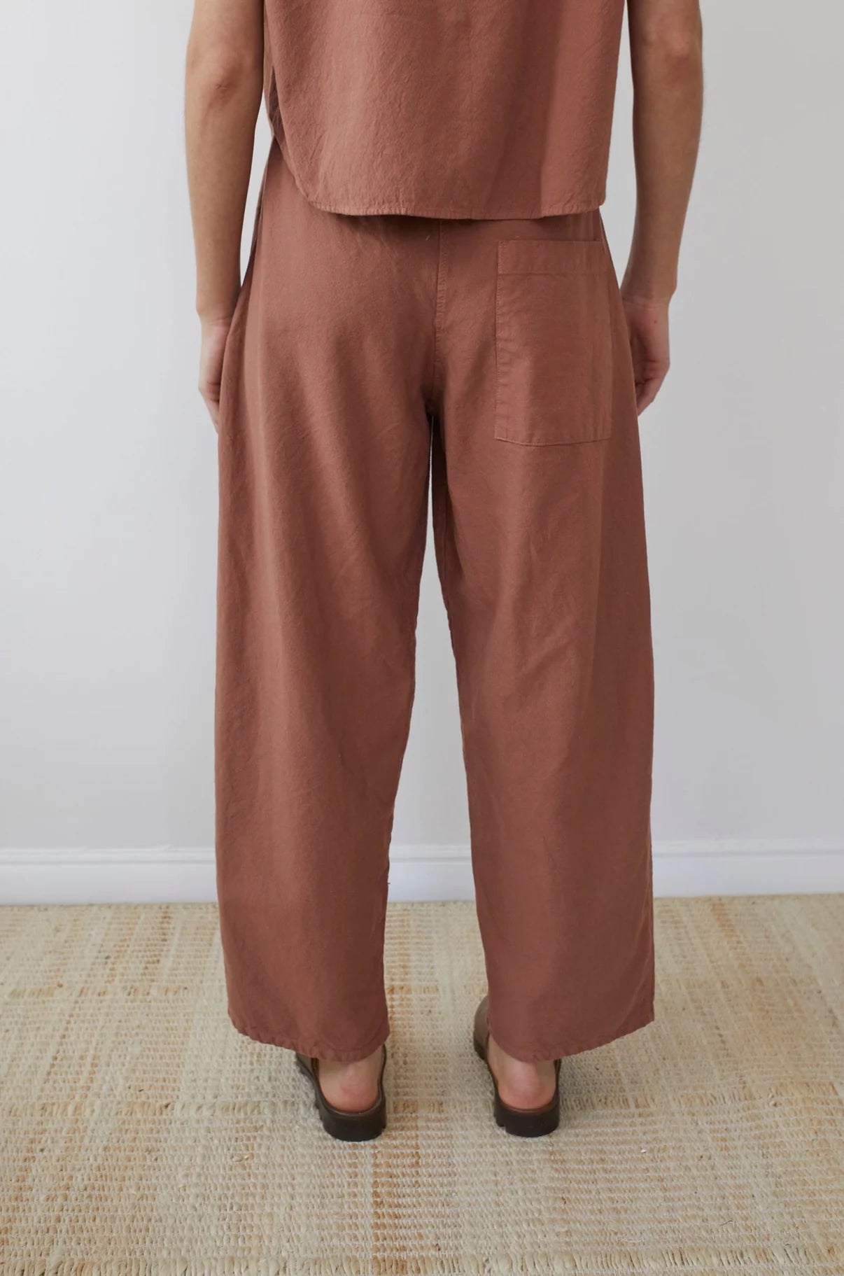 Wide Twill Trousers - Clay
