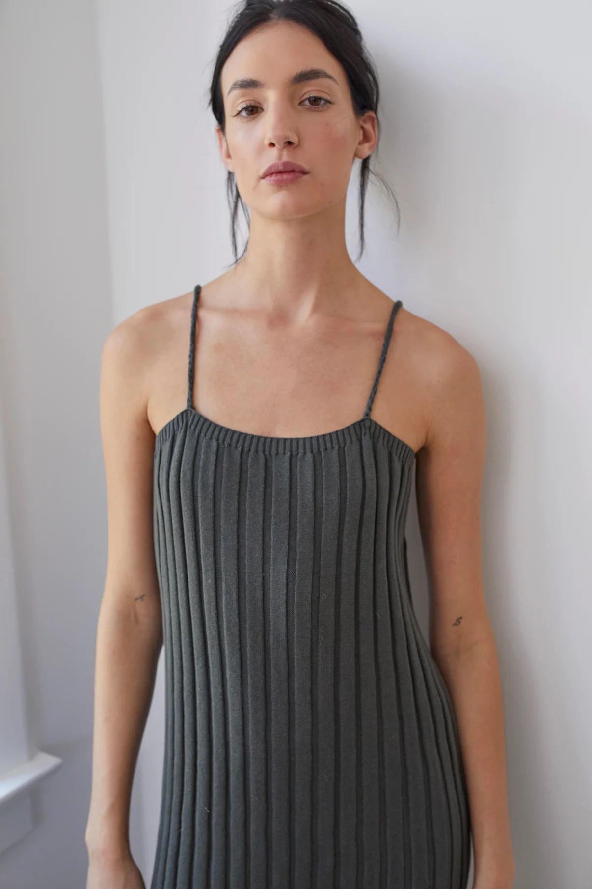 Rib Dress - Washed Black