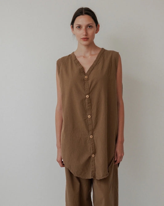 Buttondown Tunic- Sepia