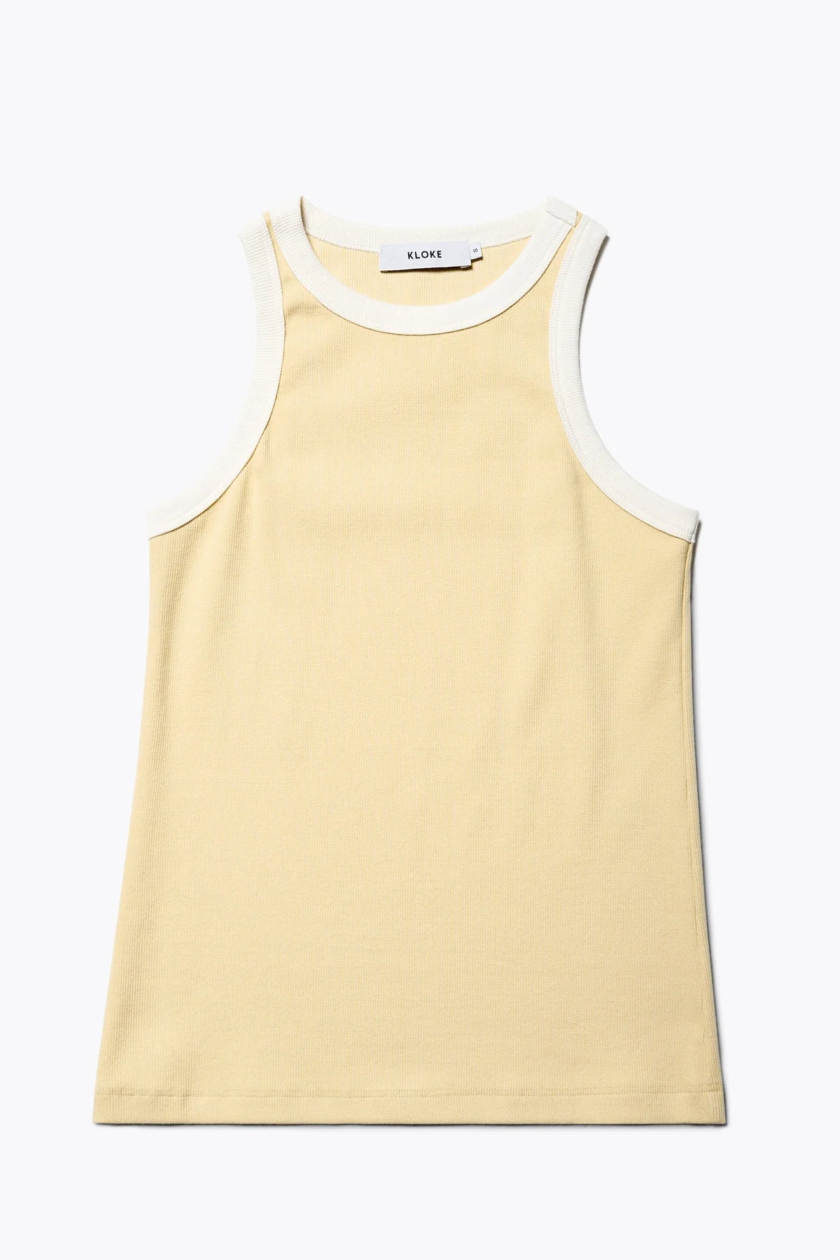 Flux Racer Back Tank - Butter w Ecru Bind