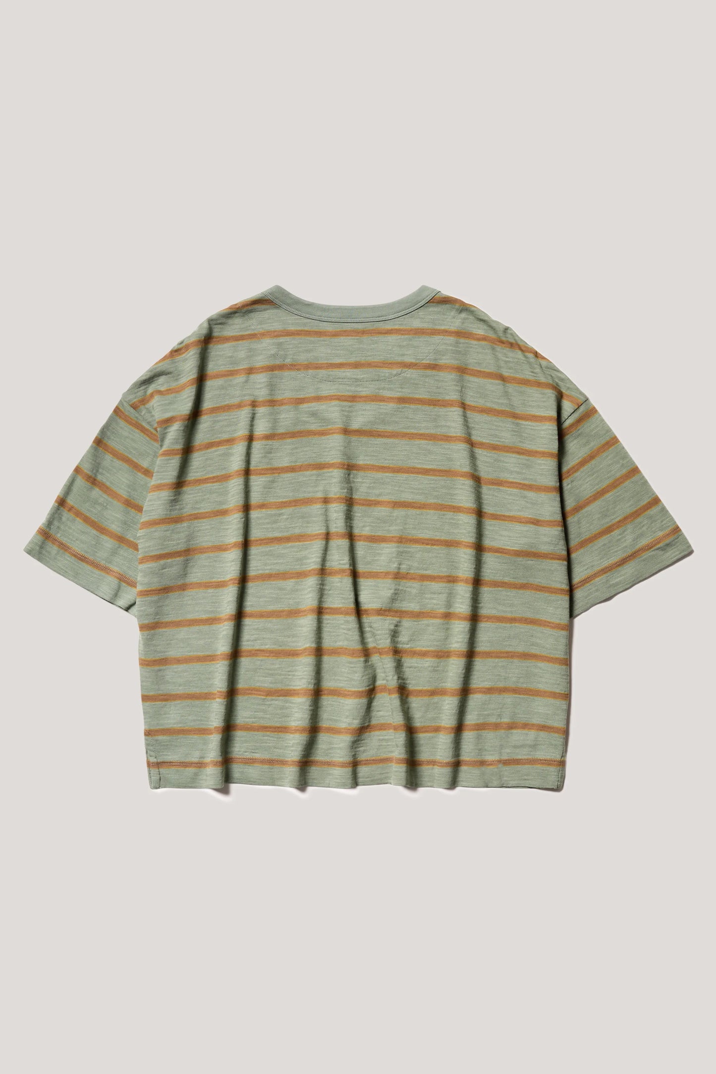 Obelisk Feeder Stripe Tee Olive/Tan Stripe