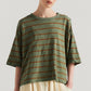 Obelisk Feeder Stripe Tee Olive/Tan Stripe