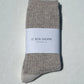 Wool Waffled Socks - Oatmeal/Cream