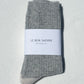 Wool Waffled Socks - Stone/Cream