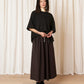 Drawstring Full Skirt - Dark Brown