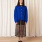 Merino Crew Neck Cardigan - Cobalt