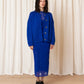 Merino Crew Neck Cardigan - Cobalt
