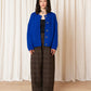 Merino Crew Neck Cardigan - Cobalt
