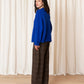 Merino Crew Neck Cardigan - Cobalt