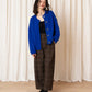 Merino Crew Neck Cardigan - Cobalt