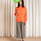 Chunky Cotton Pullover - Neon Orange