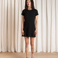 Mini Textured T-Shirt Dress - Black