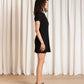 Mini Textured T-Shirt Dress - Black