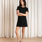 Mini Textured T-Shirt Dress - Black