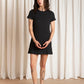 Mini Textured T-Shirt Dress - Black