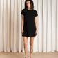 Mini Textured T-Shirt Dress - Black