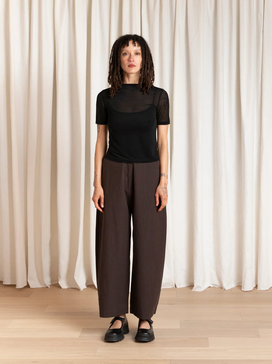 Loose Barrel Pant - Dark Brown