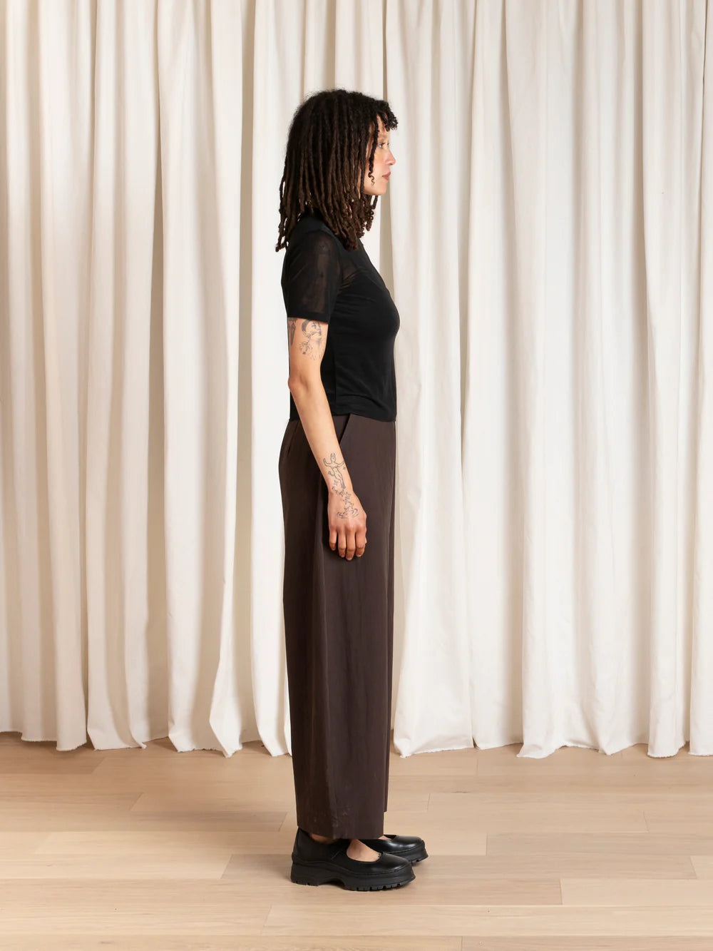 Loose Barrel Pant - Dark Brown