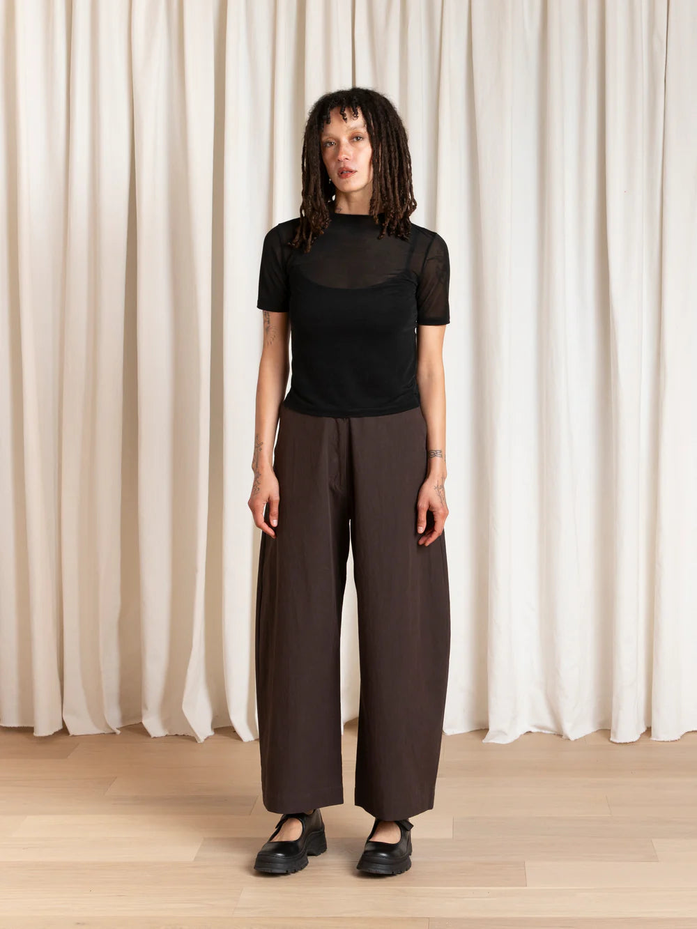 Loose Barrel Pant - Dark Brown
