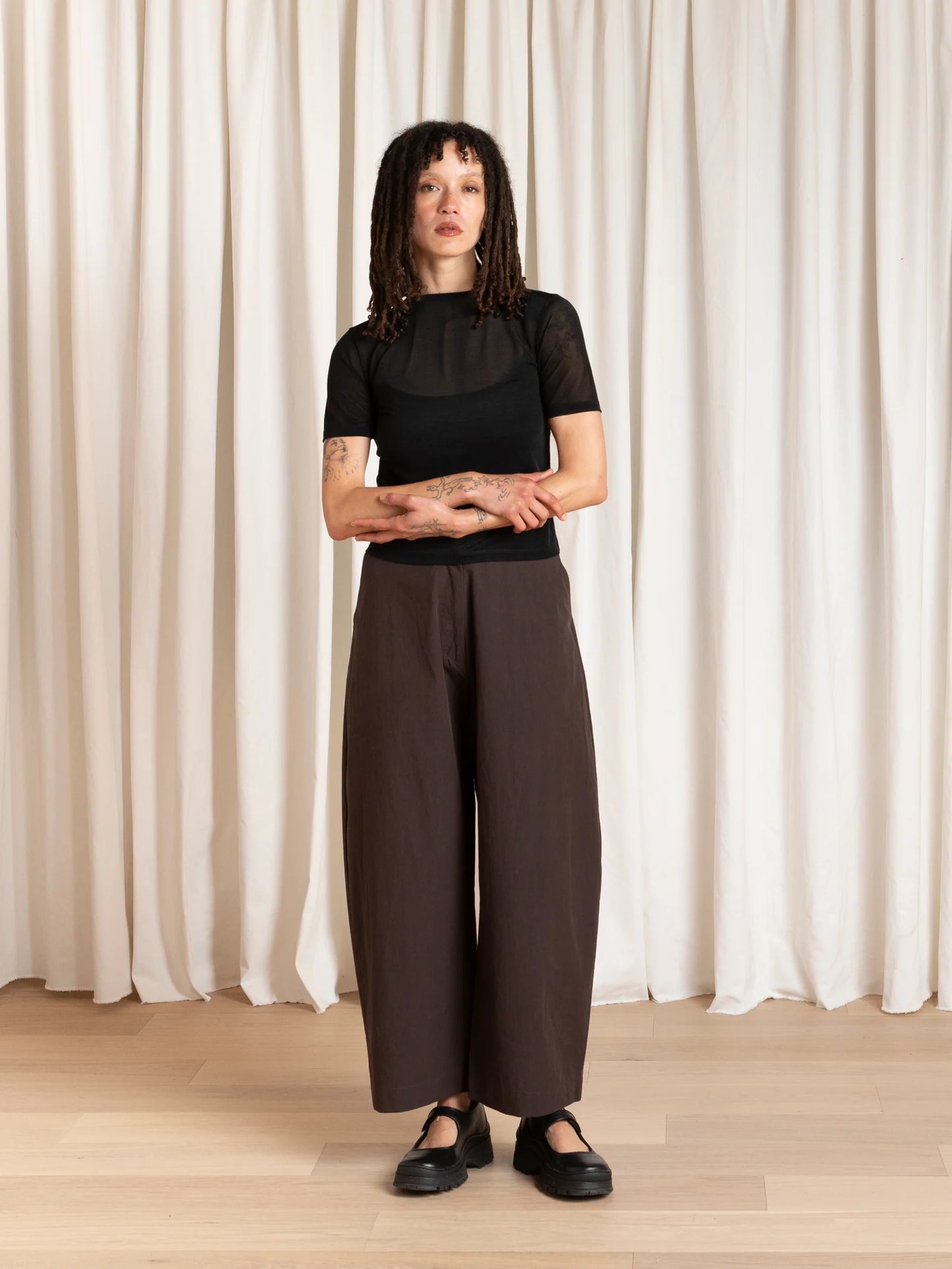 Loose Barrel Pant - Dark Brown