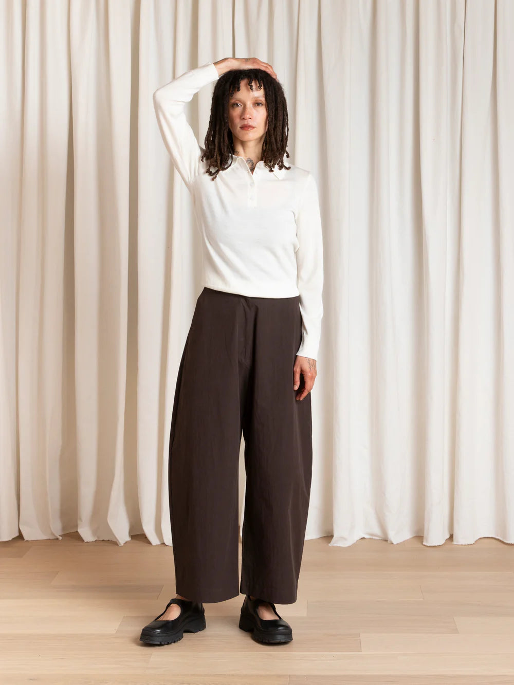 Loose Barrel Pant - Dark Brown