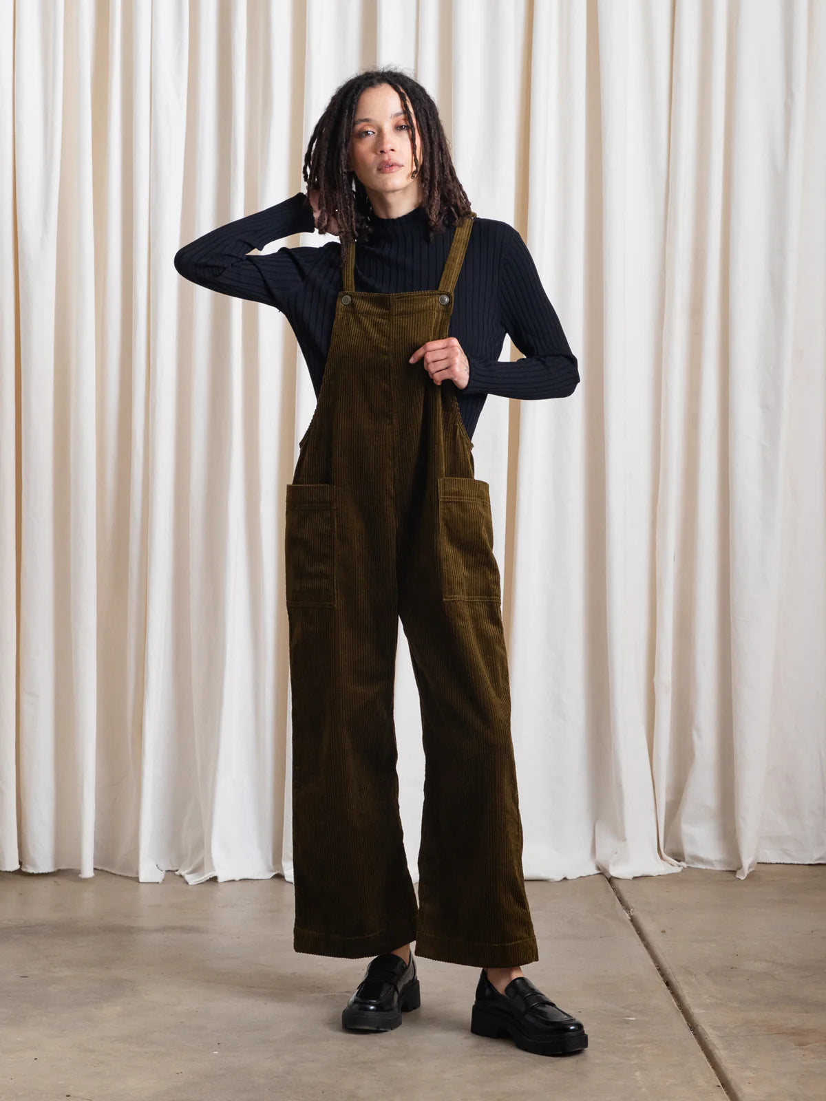 Overall Jumper - Olive Corduroy