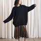 Oversized Cable Knit Sweater - Black