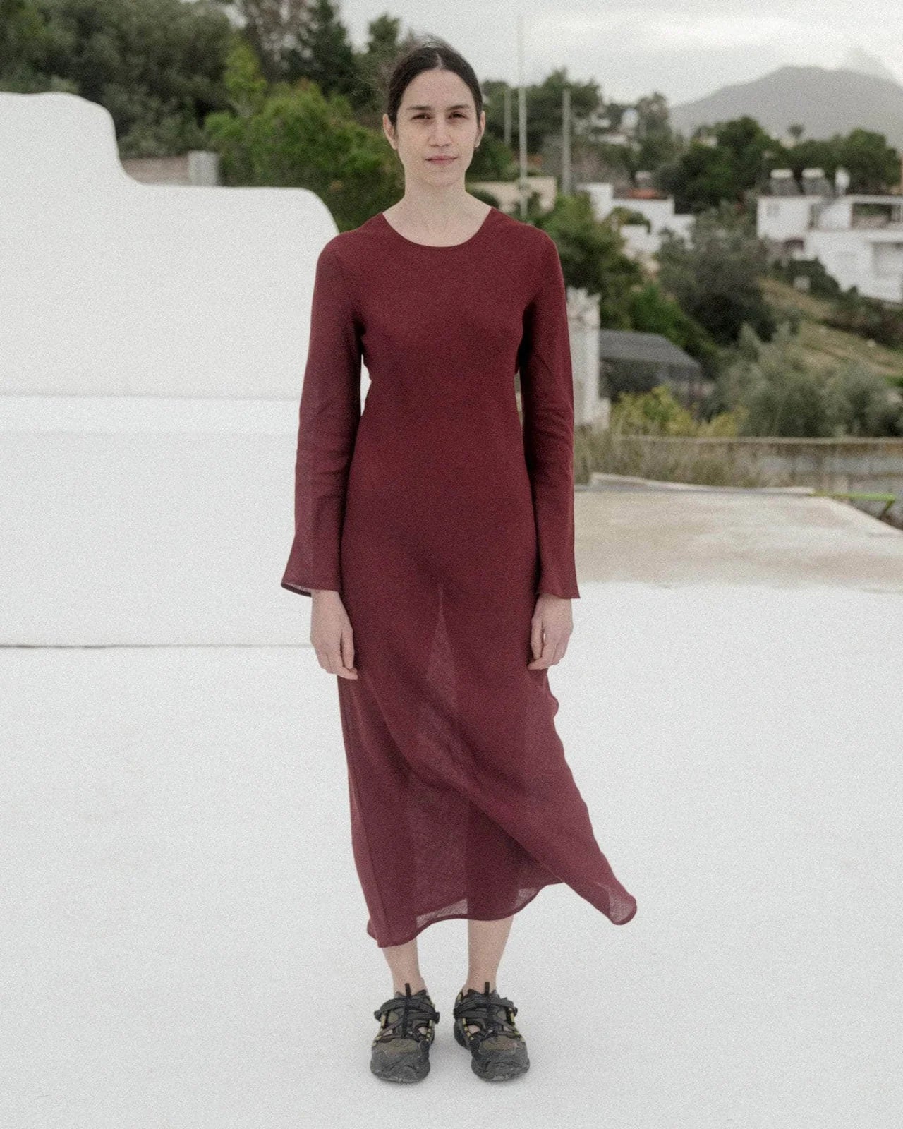 Dydine Long Sleeve Dress- Fine Linen