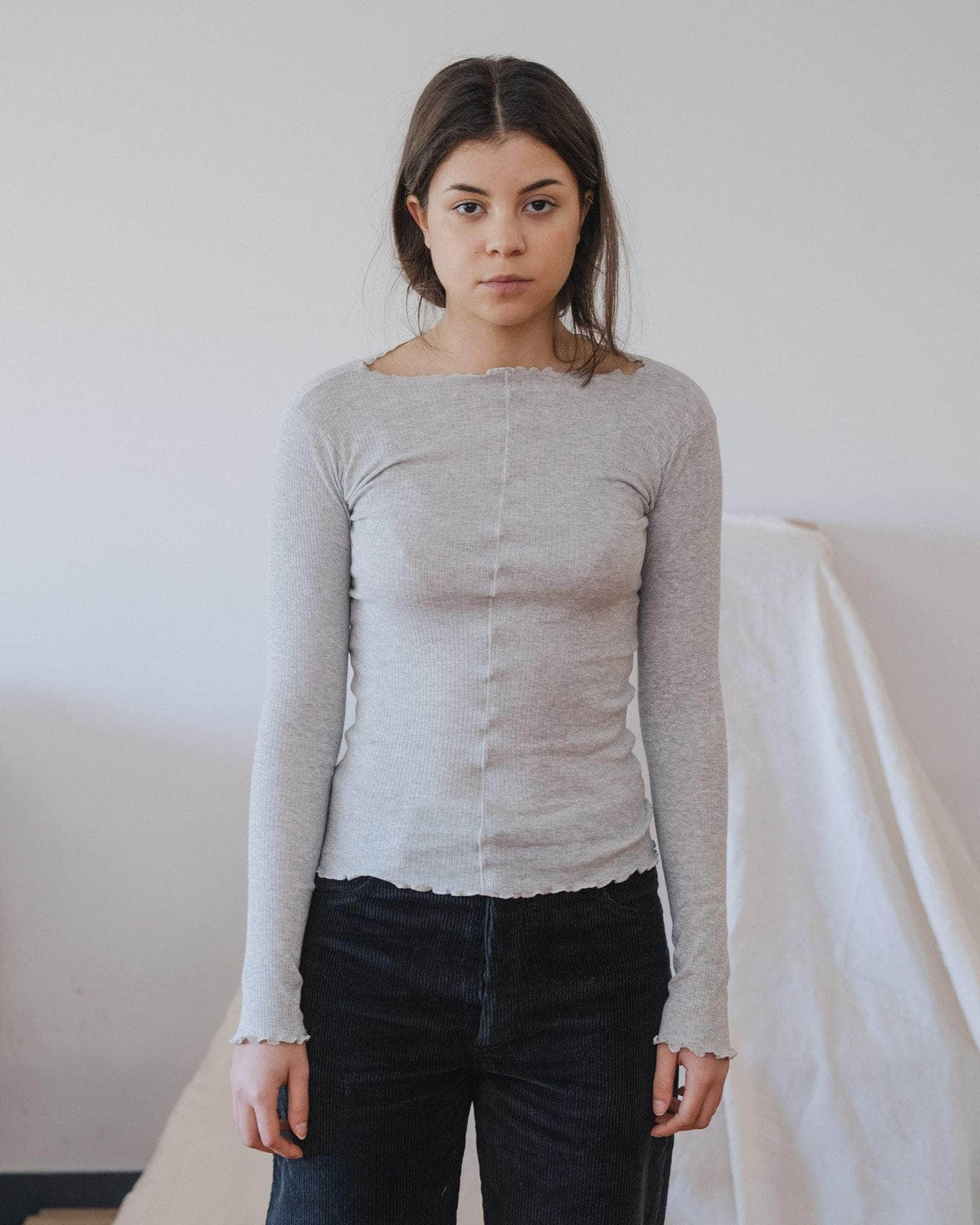 Pama Long Sleeve Tee - Grey Melange