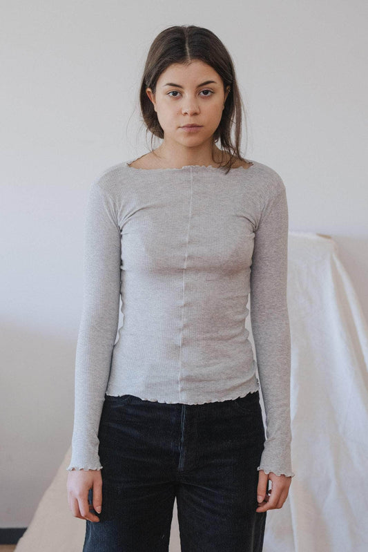 Pama Long Sleeve Tee - Grey Melange