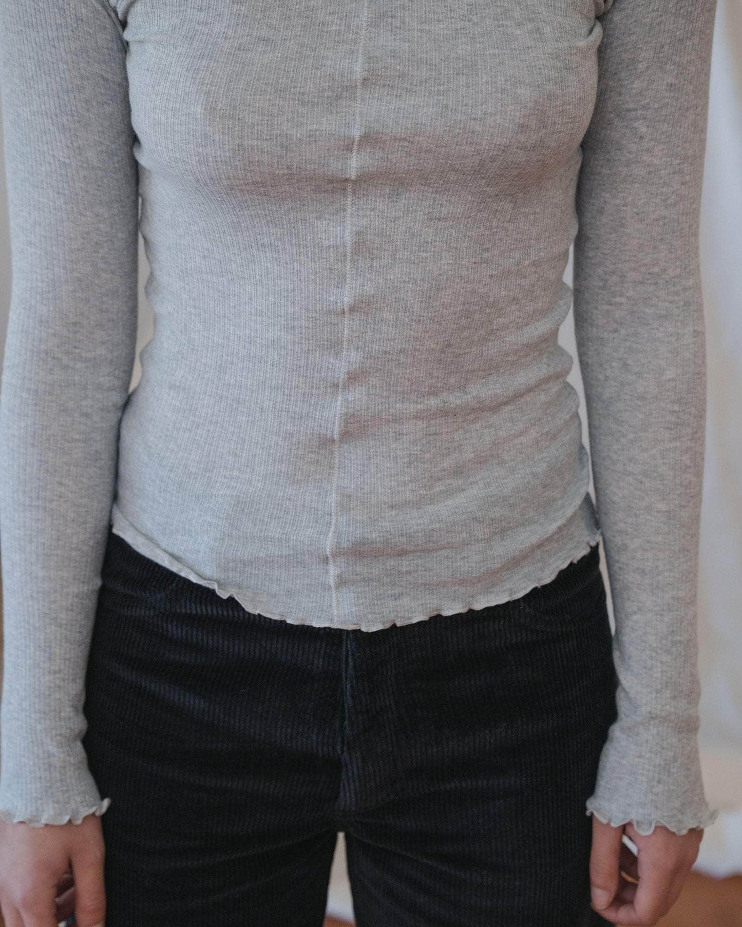 Pama Long Sleeve Tee - Grey Melange