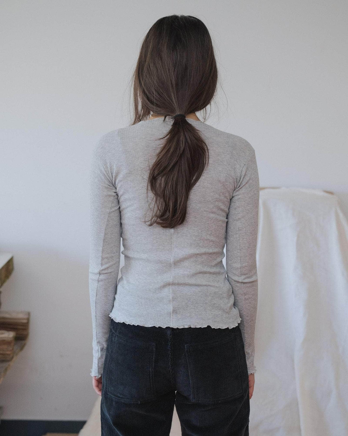 Pama Long Sleeve Tee - Grey Melange